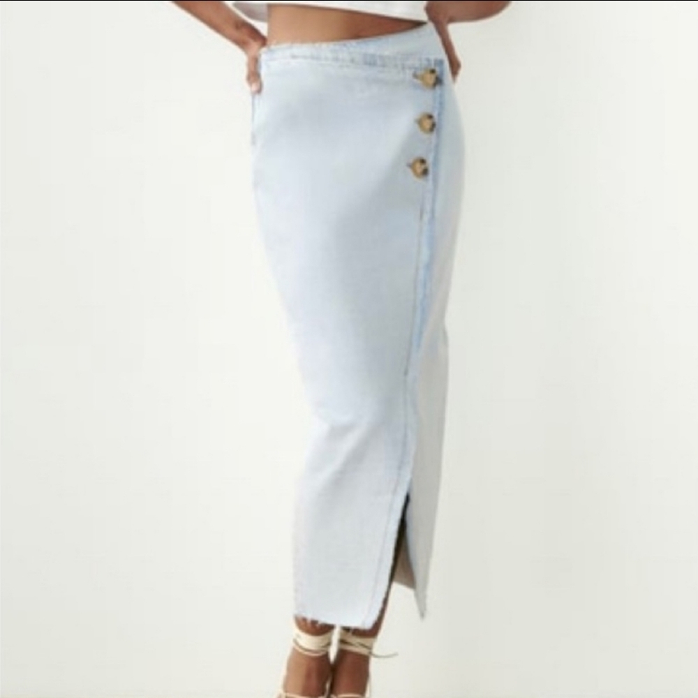 Zara Denim Wrap Skirt